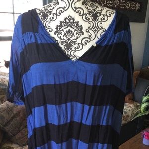 Rodebjer Blue Black Striped Dress size SMALL